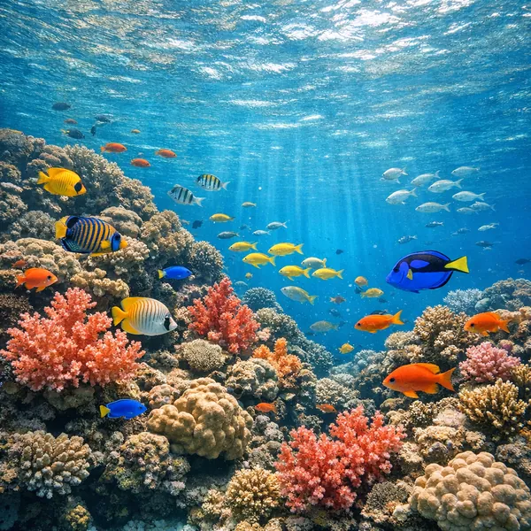 Enjoy an online jigsaw puzzle designed for browser play, featuring a vibrant underwater nature scene filled with tropical fish and coral.