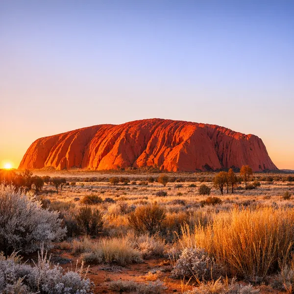 Here’s an online jigsaw puzzle you can play in your browser, focused on a striking natural landscape of a vast red rock formation rising from open desert.
