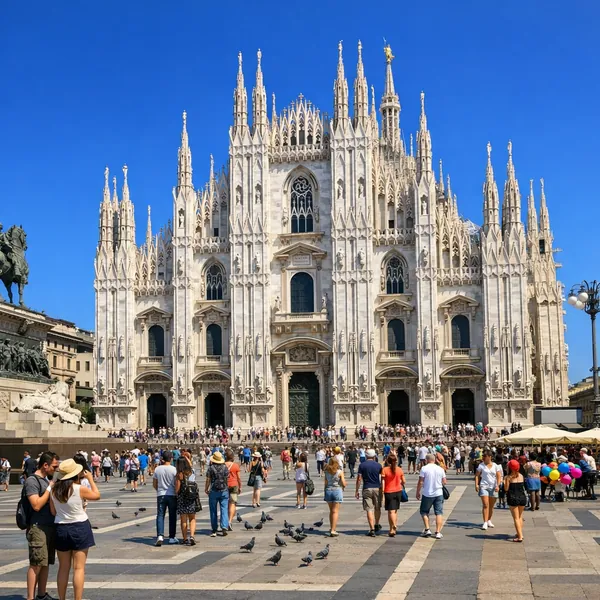 Enjoy an online jigsaw puzzle designed for browser play, featuring a grand city scene of ornate Gothic architecture and lively urban life.
