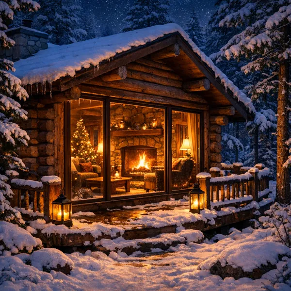 Here’s an online jigsaw puzzle you can play in your browser, featuring a cozy winter cabin scene set in a snow-covered forest.