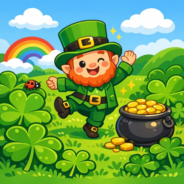Play an online jigsaw puzzle in your browser that shows a cheerful St.
