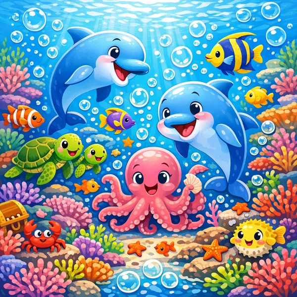 Here s an online jigsaw puzzle you can play in your browser, focused on cheerful underwater sea life.