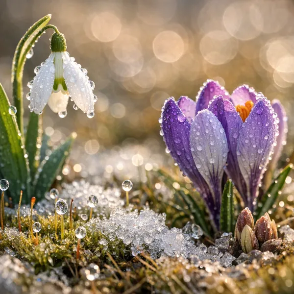 Enjoy an online jigsaw puzzle designed for browser play, featuring delicate spring flowers in a close-up nature scene.