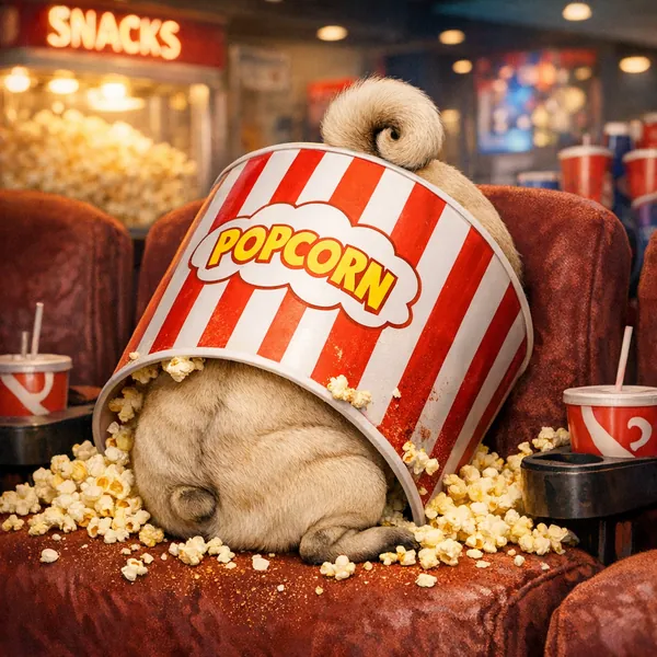 Pug in a Popcorn Bucket jigsaw puzzle