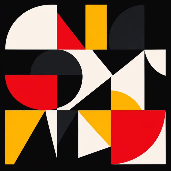 Enjoy an online jigsaw puzzle designed for browser play, featuring bold geometric abstract art.