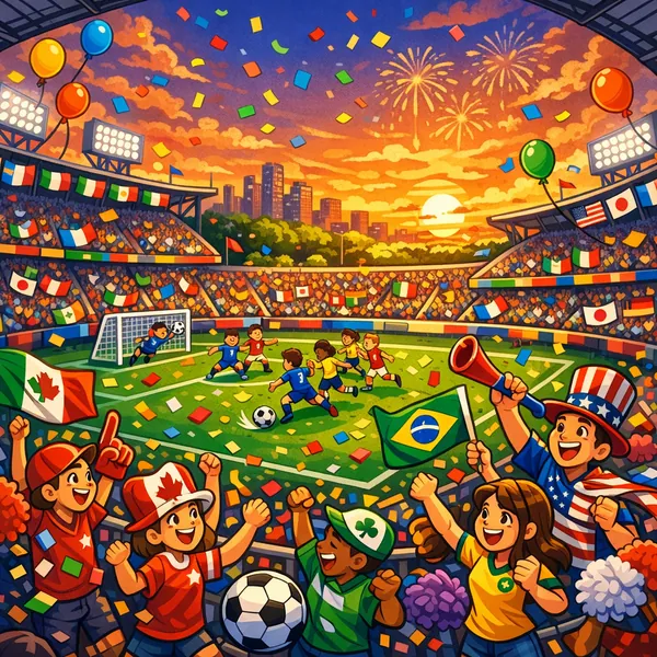 Enjoy an online jigsaw puzzle designed for browser play, featuring a lively sports scene at a packed soccer stadium.