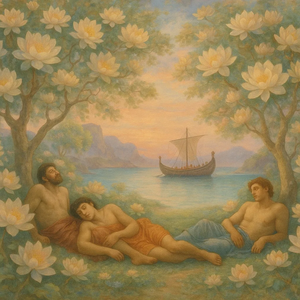 A dreamy island of flowering lotus trees and drowsy, blissful sailors.